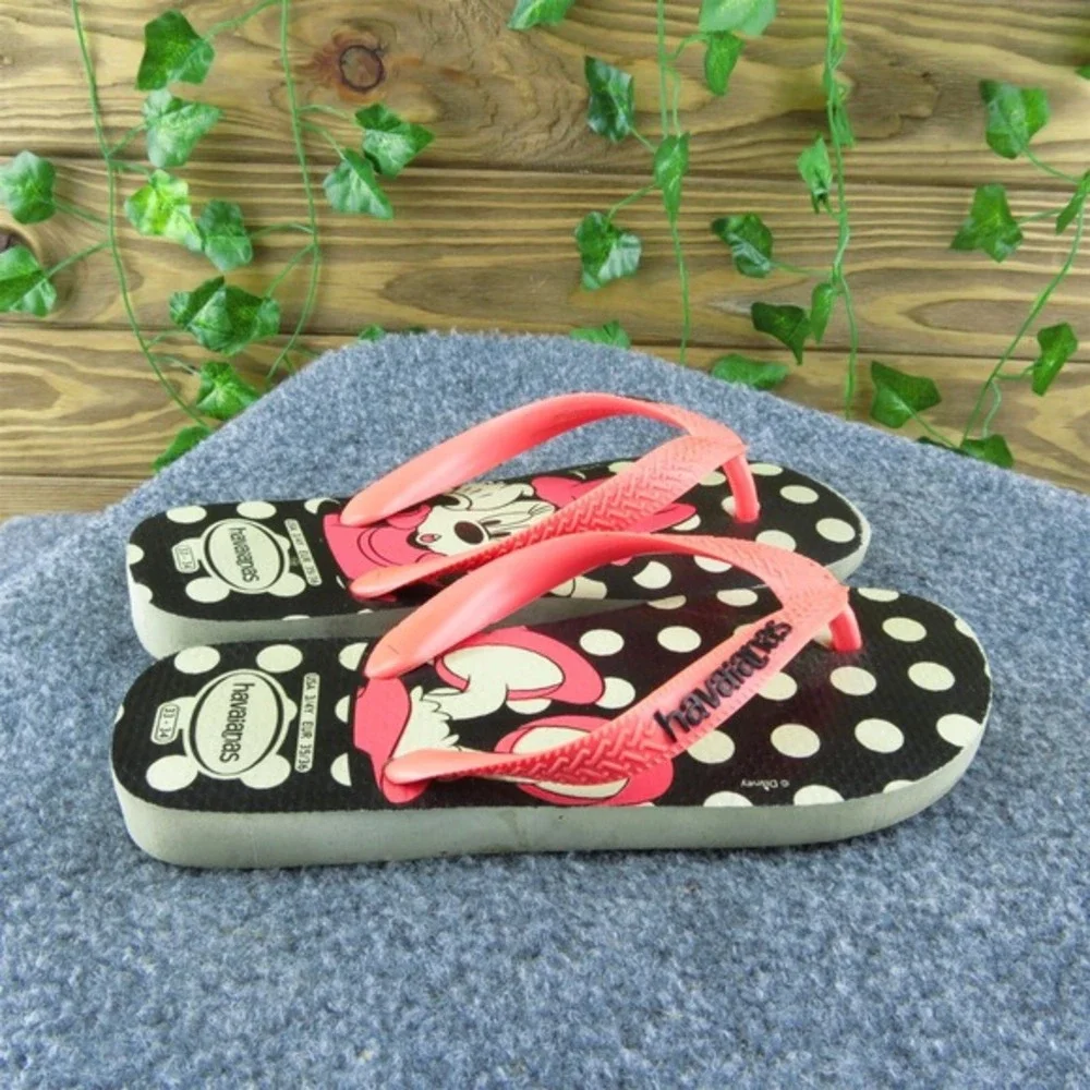 Havaianas Youth Girls Flip Flop‎ Shoes Size 3-4 Medium Pink Synthetic Slip On